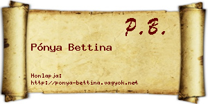 Pónya Bettina névjegykártya